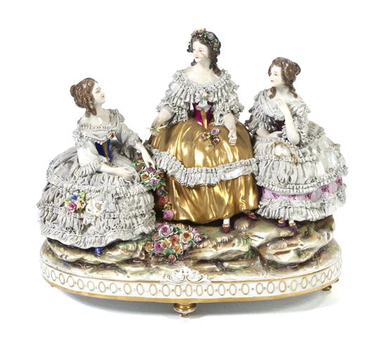 A Dresden Porcelain Figural Group