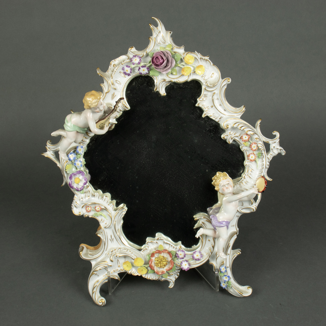 A DRESDEN STYLE PORCELAIN FLORAL