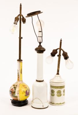 A Dresden style vase mounted as a