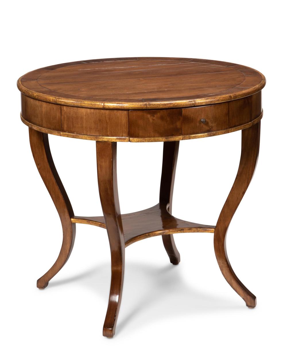 A DRUM LAMP TABLEA drum lamp table,