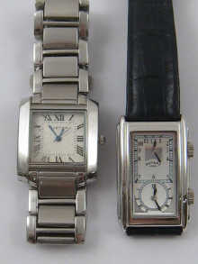 A dual time steel gent's watch by