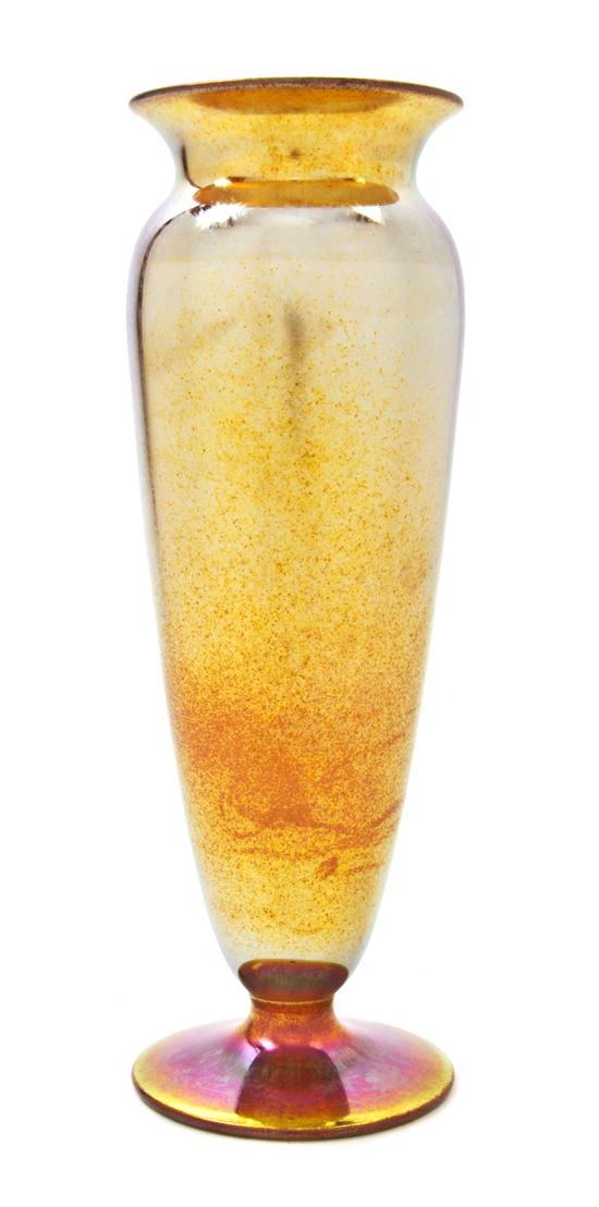 A Durand Gold Iridescent Glass Vase