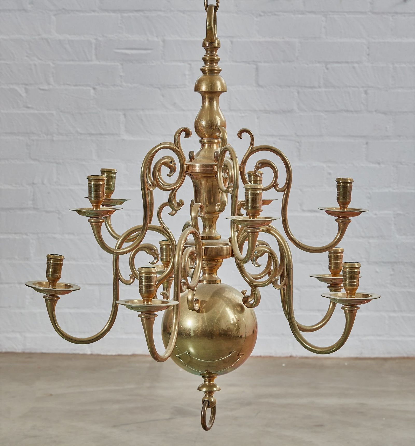 A DUTCH BAROQUE STYLE BRASS TEN