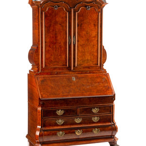A Dutch Burl Walnut Secretary  18th