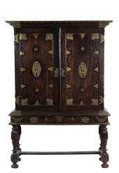 A DUTCH COLONIAL BRASS MOUNTED
