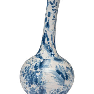 A Dutch Delft Blue and White Glazed