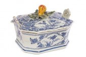 A Dutch Delft butter tub and c