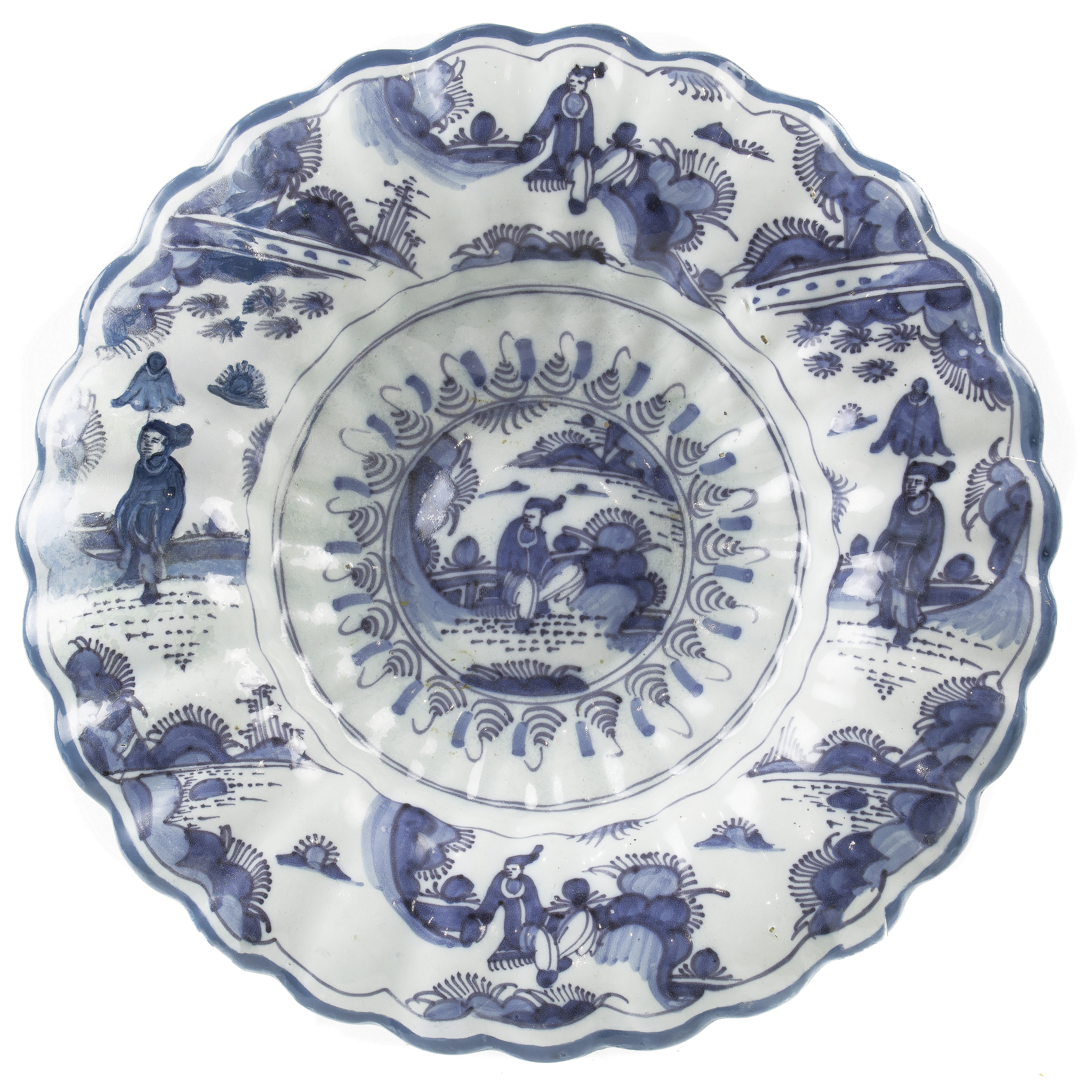 A DUTCH DELFTWARE CHARGER A Dutch