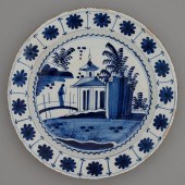A Dutch Delftware dish, 18th c