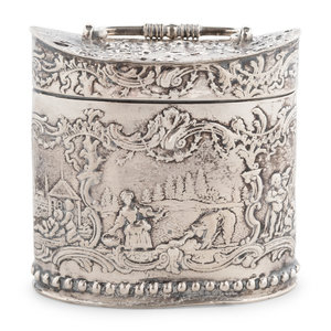 A Dutch Export Silver Tea Caddy