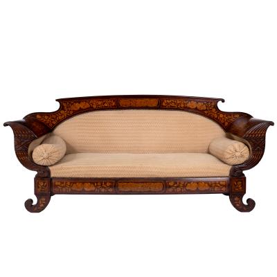 A Dutch mahogany and marquetry