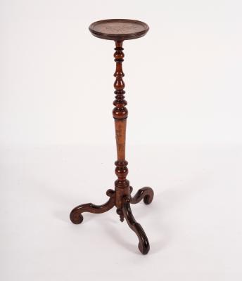 A Dutch marquetry candlestand, on