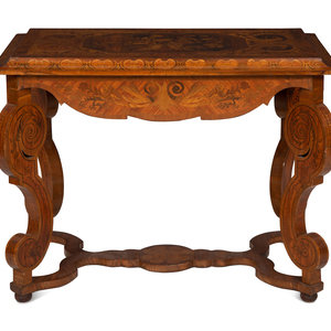 A Dutch Marquetry Center Table 19th