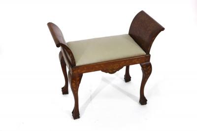 A Dutch marquetry inlaid stool on