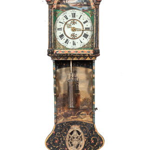 A Dutch Painted Wall Clock 19th