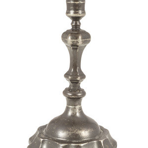 A Dutch Pewter Candlestick