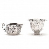 A DUTCH REPOUSSE SILVER CREAME