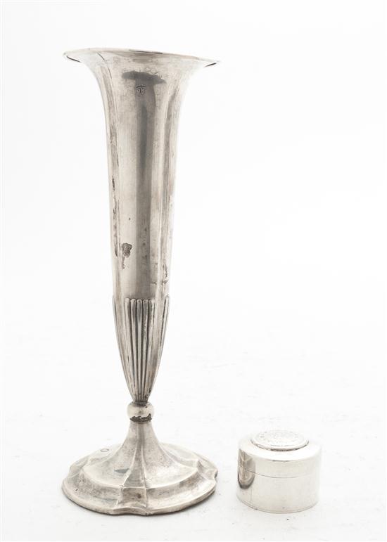A Dutch Silver Bud Vase of