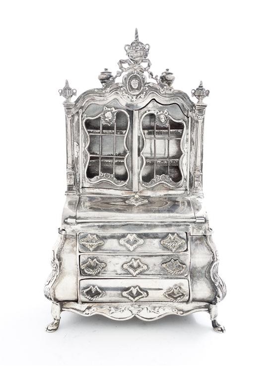 A Dutch Silver Diminutive Secretary