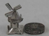 A Dutch silver miniature windm