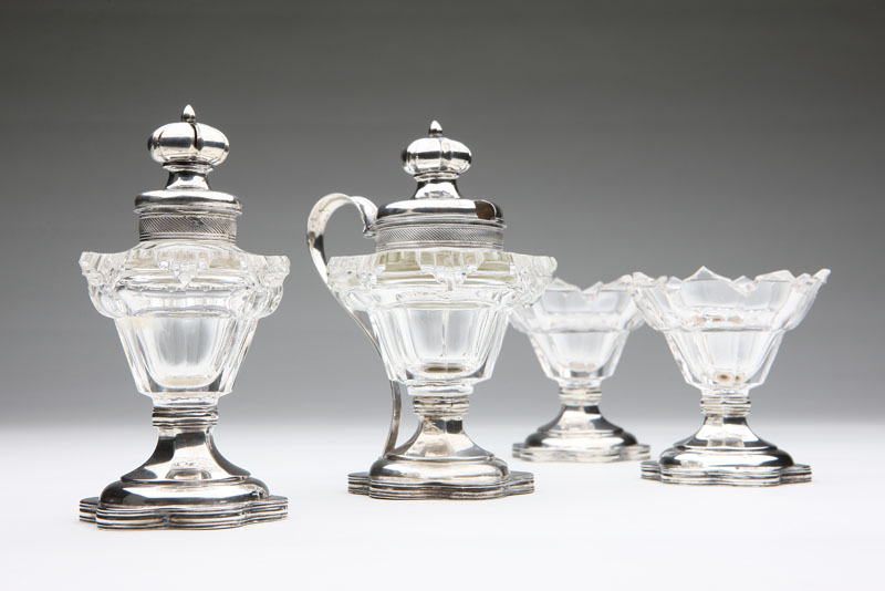A Dutch silver-mounted cut-glass