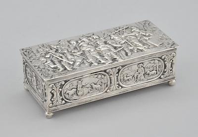 A Dutch Silver Repousse Trinket Box