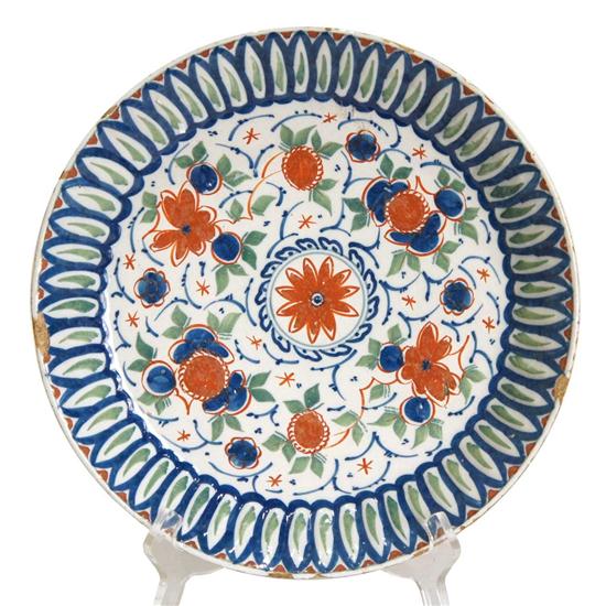 A Dutch Tin Glaze Pottery Plate