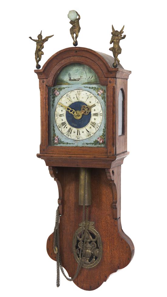 A Dutch Wall Clock the domed case