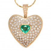 A EMERALD, DIAMOND AND GOLD PE