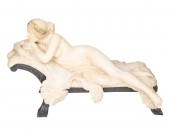 A EUROPEAN ALABASTER AND METAL