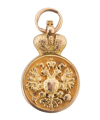 A FABERGE GOLD COMMEMORATIVE JETON,