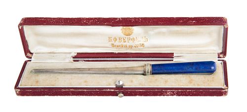 A FABERGE SILVER-MOUNTED LAPIS