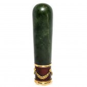 A FABERGE STYLE 14K ENAMEL SPI