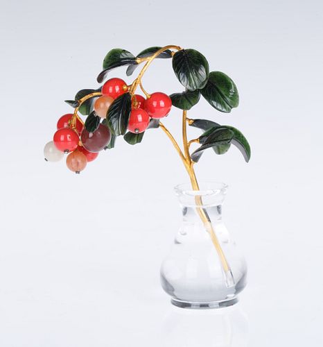 A FABERGE-STYLE 'HOLLY' STUDYset in