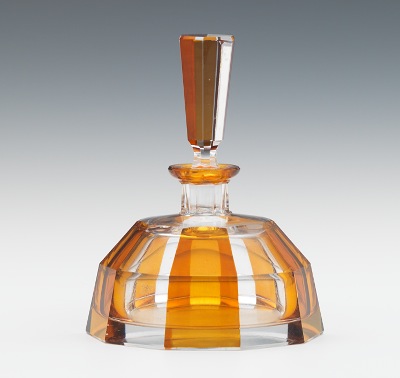 A Faceted Glass Perfume Bottle Dome