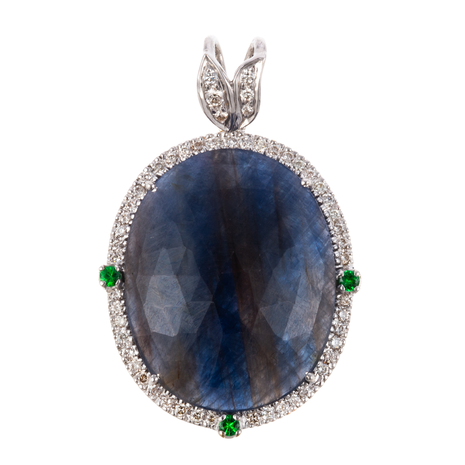 A FACETED SAPPHIRE SLICE &