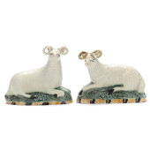 A FACING PAIR OF PEARLWARE RAM