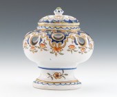 A Faience Bouquetiere with Lid