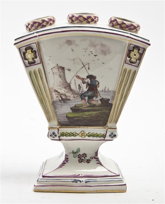 A Faience Tulipiere of