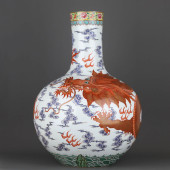 A FAMILLE ROSE AND IRON-RED GI