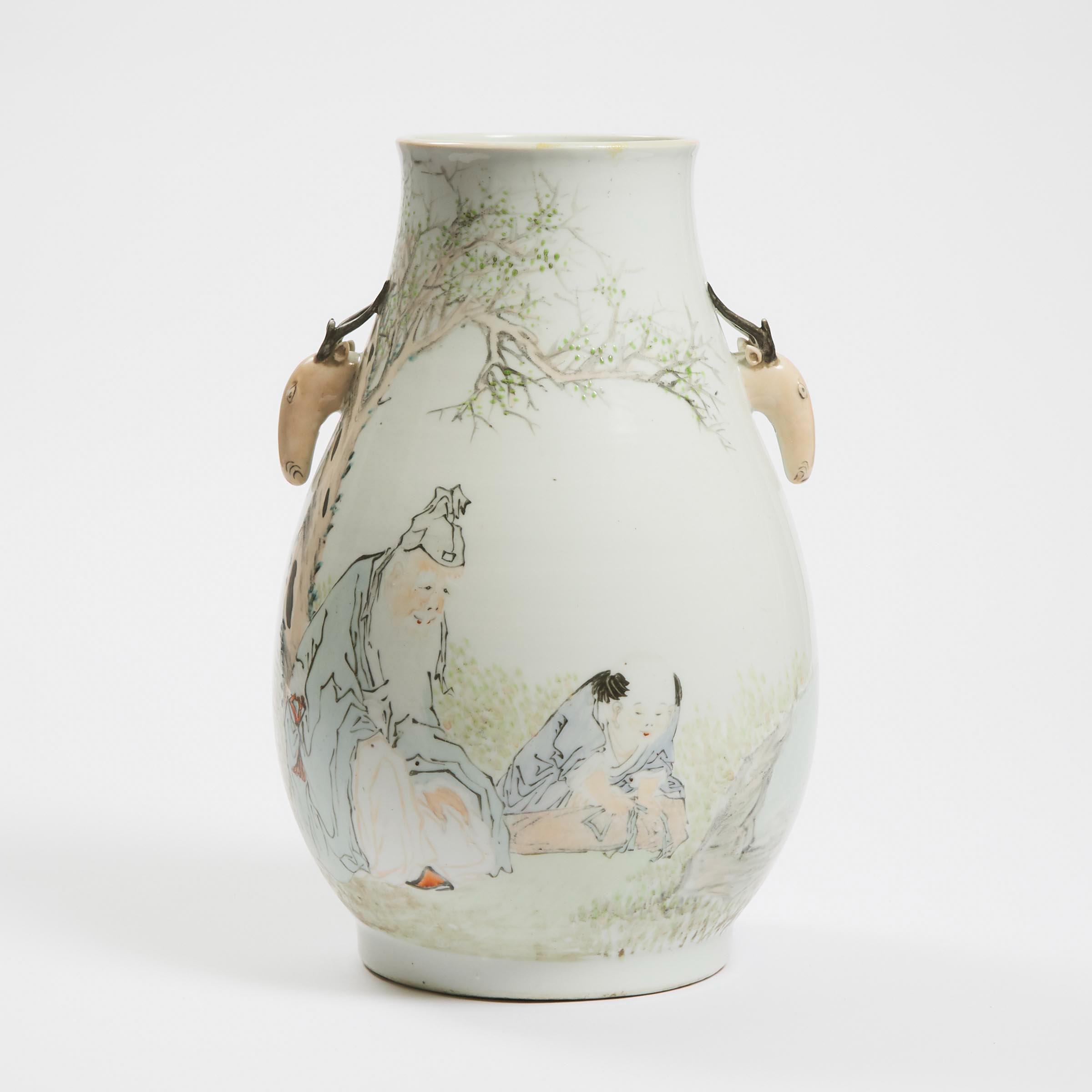 A Famille Rose 'Deer' Vase,