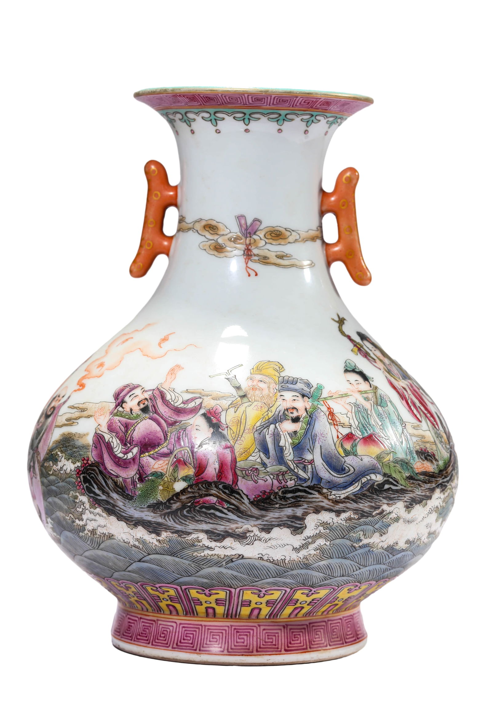 A FAMILLE ROSE 'EIGHT IMMORTALS