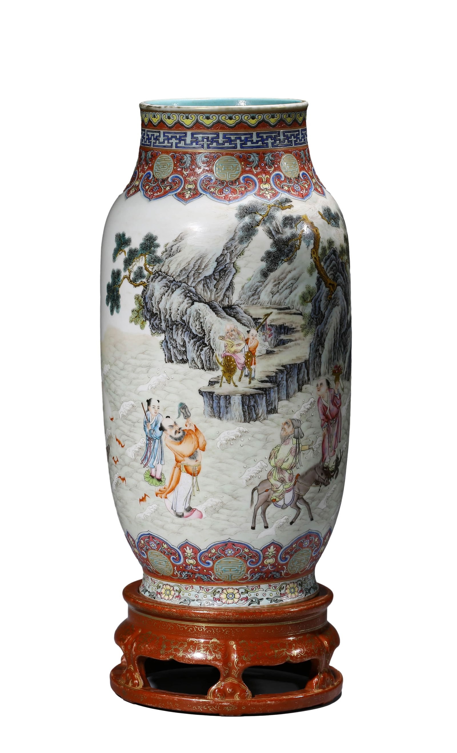 A FAMILLE ROSE 'EIGHT IMMORTALS