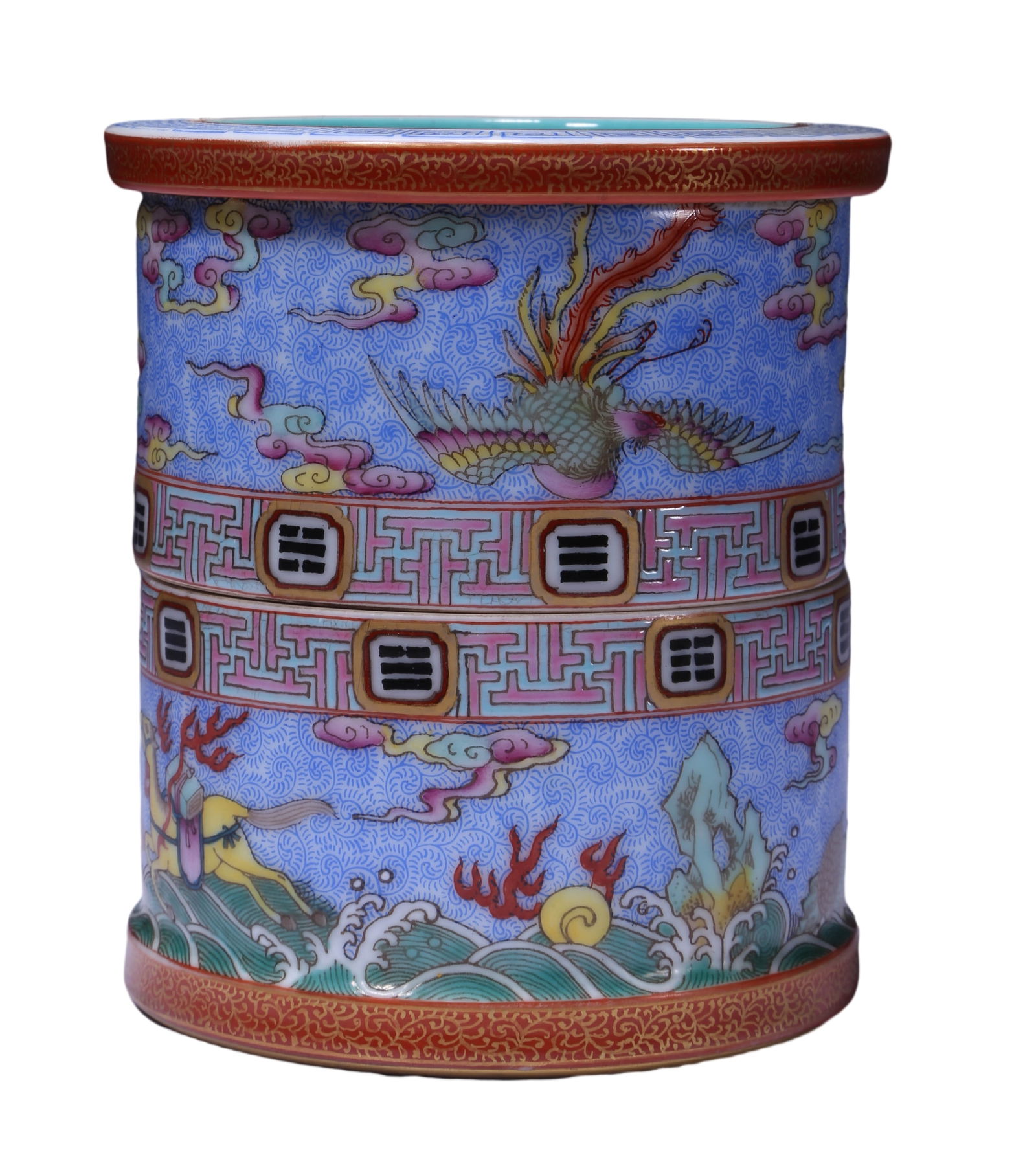 A FAMILLE ROSE GILT-DECORATED