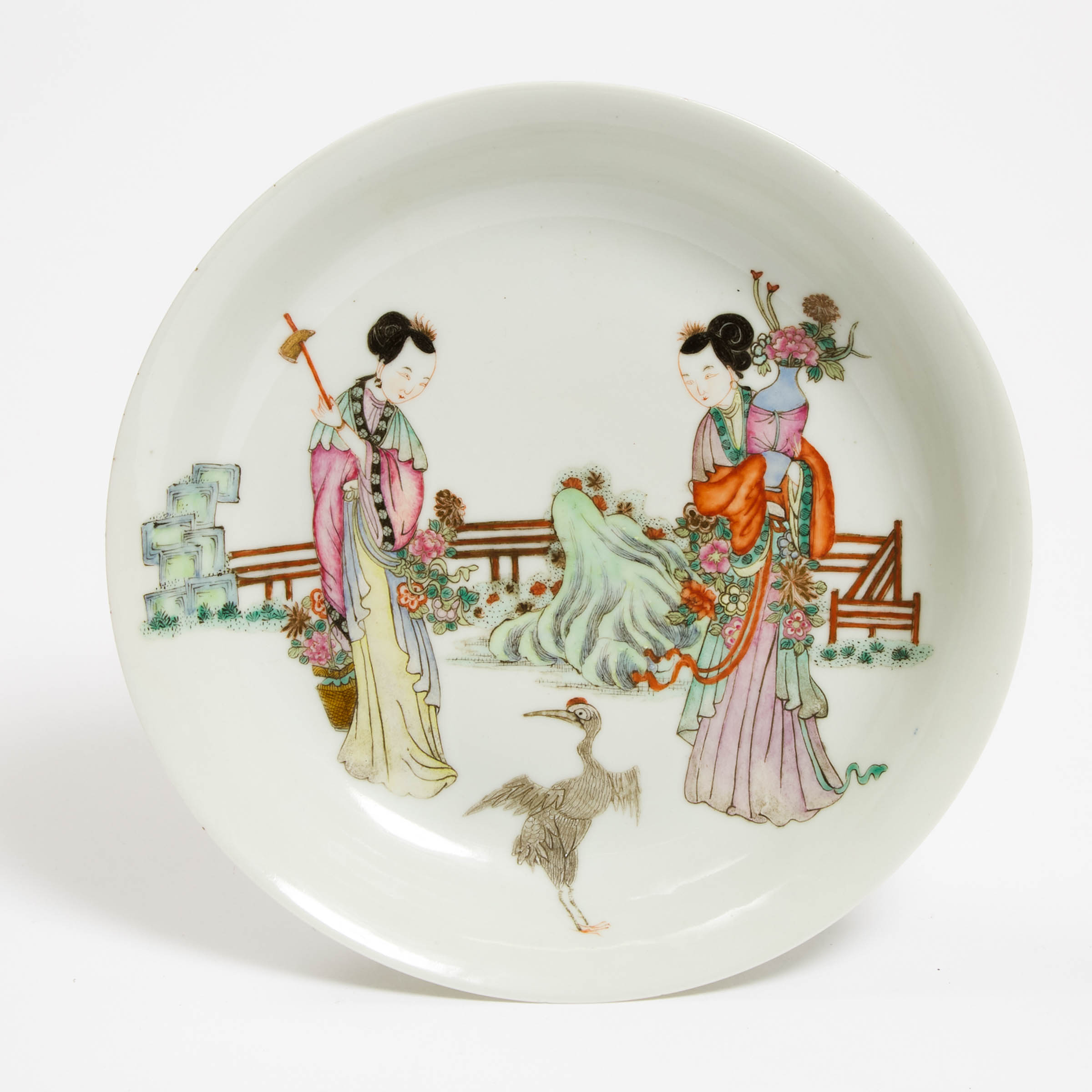 A Famille Rose 'Ladies' Dish,