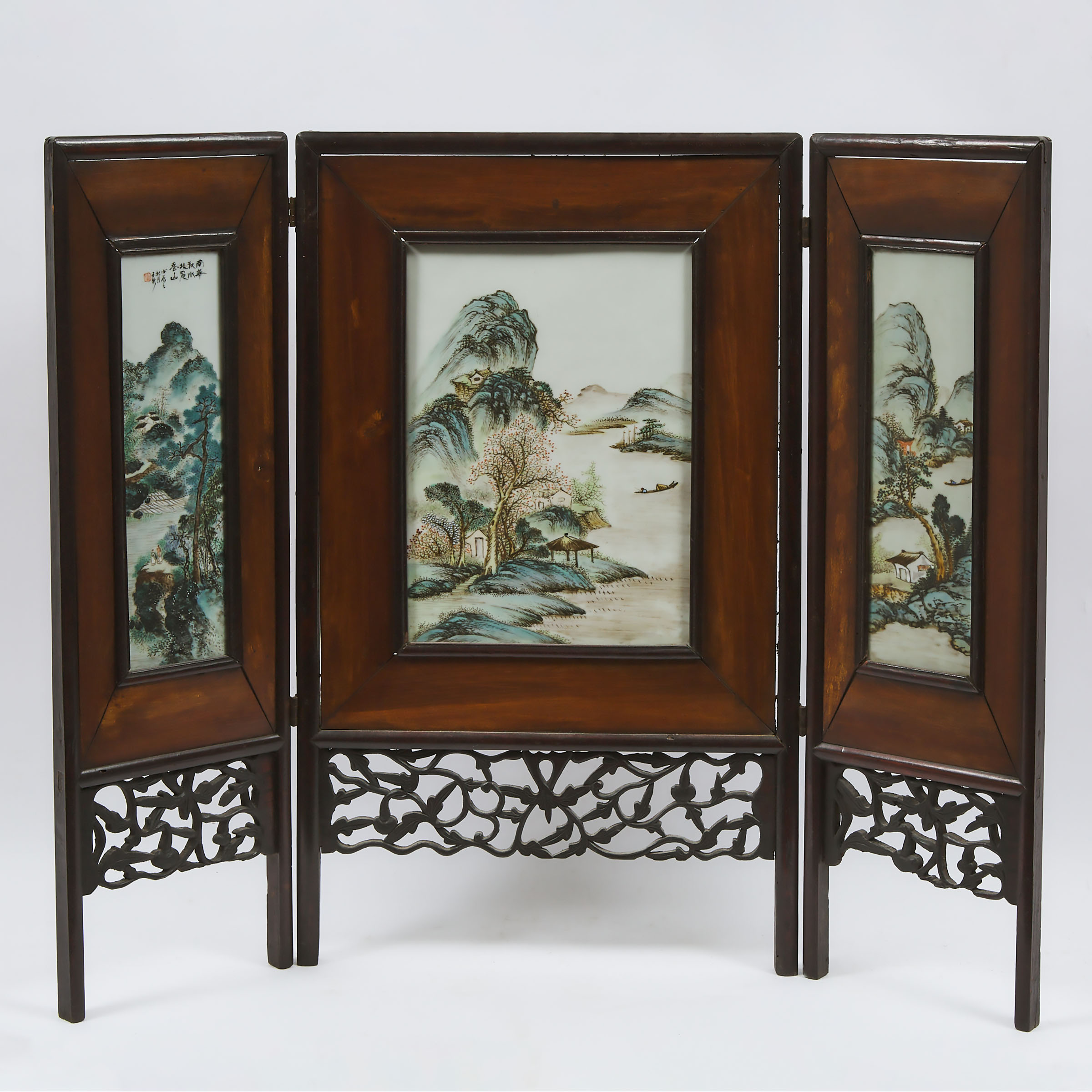 A Famille Rose 'Landscape' Table