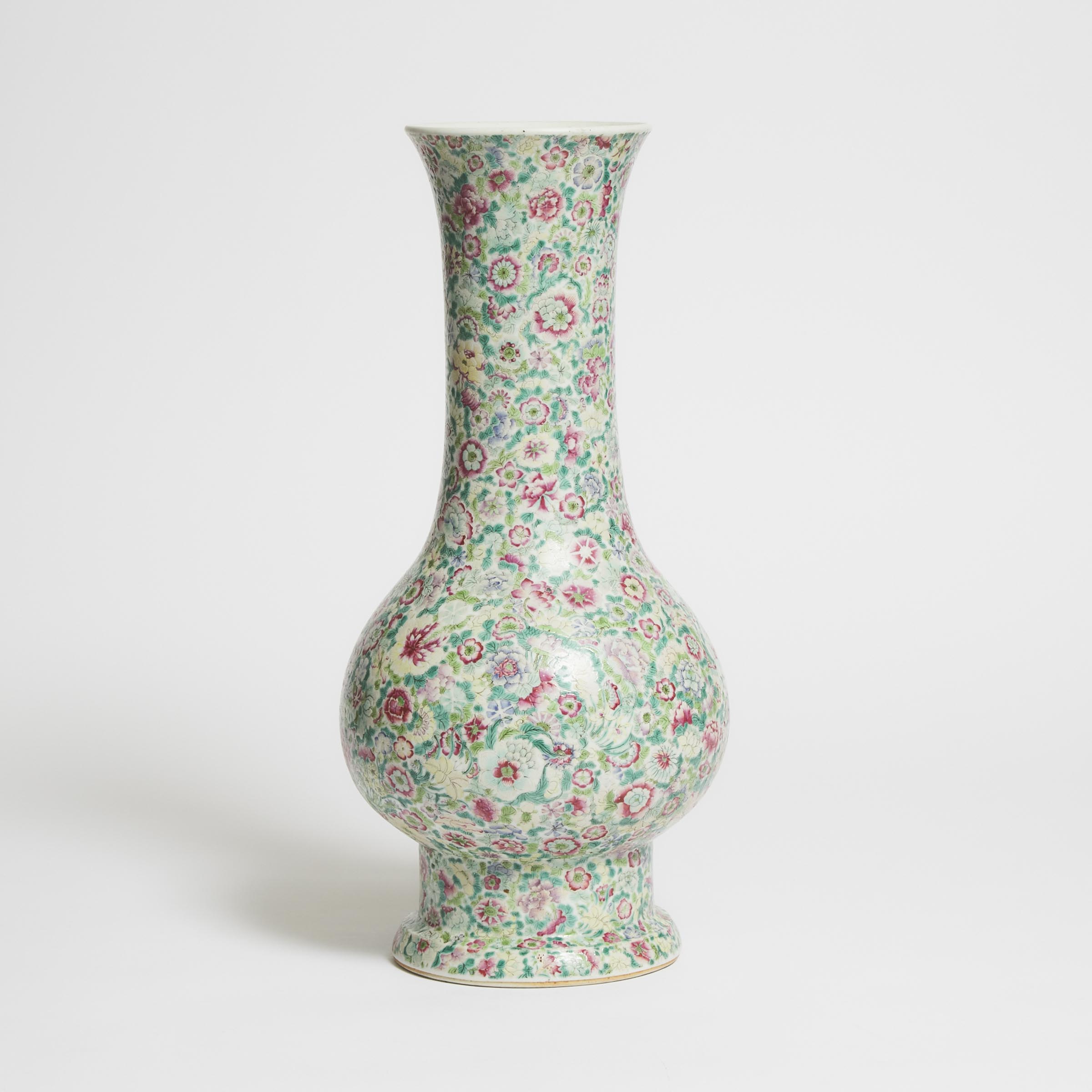 A Famille Rose 'Millefleur' Vase,