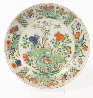 A famille verte circular dish, Qing