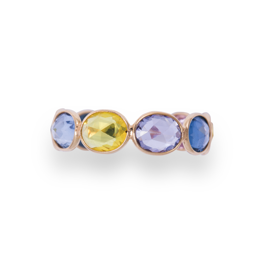 A FANCY COLORED SAPPHIRE AND