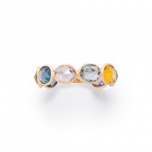 A FANCY COLORED SAPPHIRE AND E